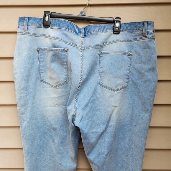 Gloria Vanderbilt Plus Light Wash Blue Skinny Ankle Jeans Alexandra Lace-Up Hem - Picture 8 of 14